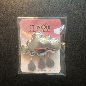 NEW Me Oui Silver Rain Cloud Girls Hair Clip